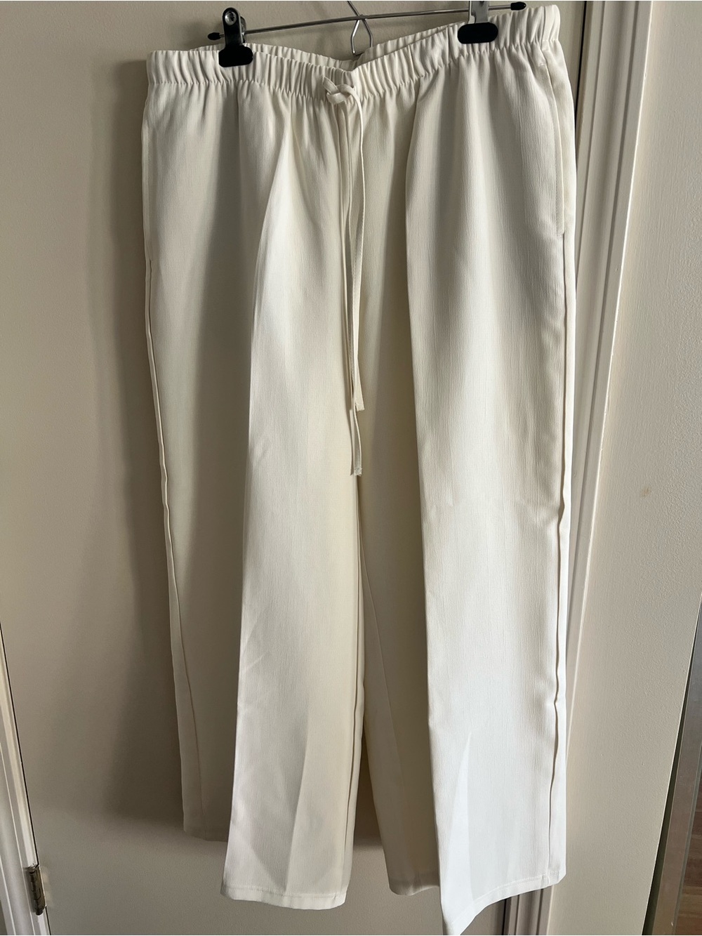 Off White Drawstring Wide Leg Pants XL - Aritzia Inspired